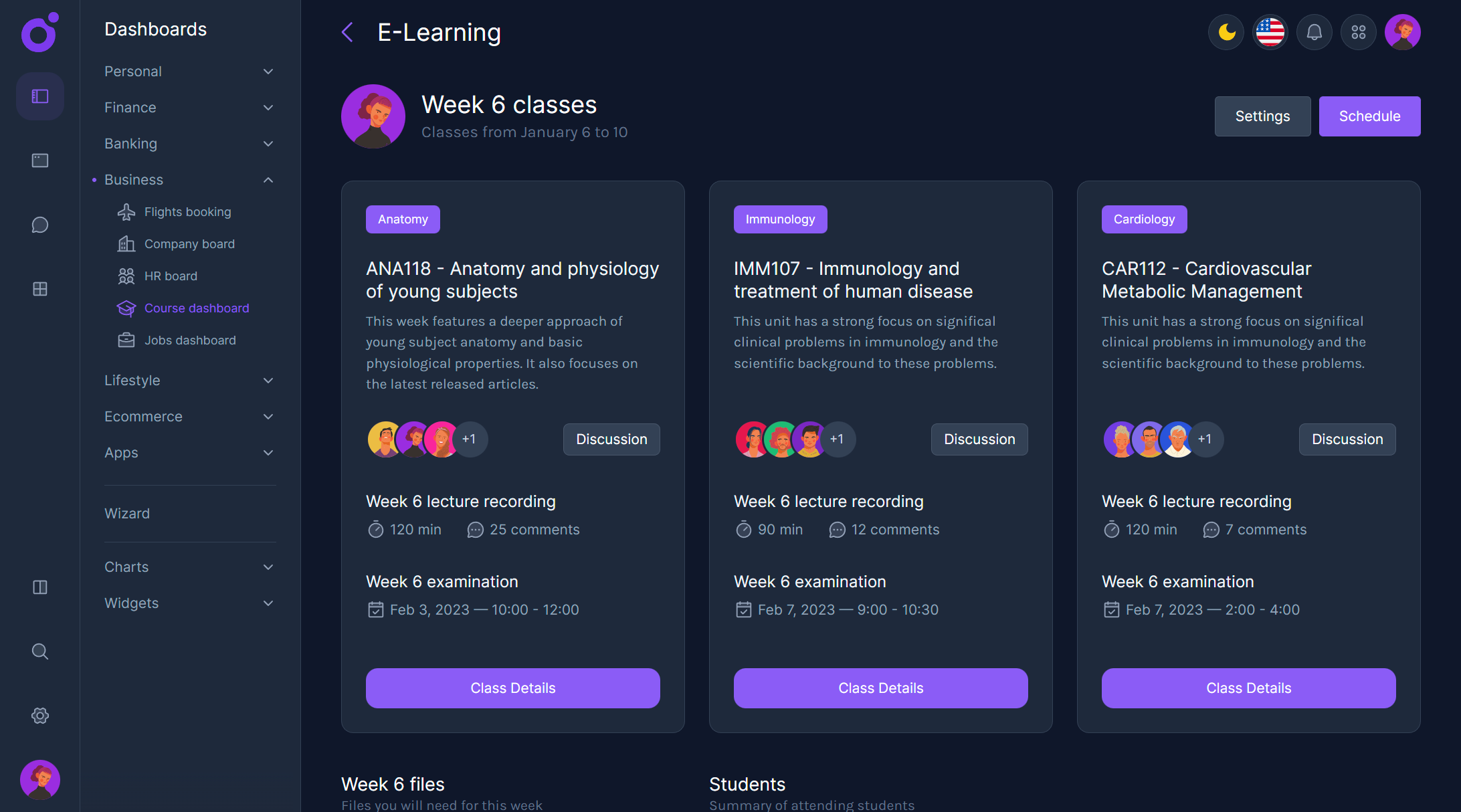 Tairo - Course dashboard