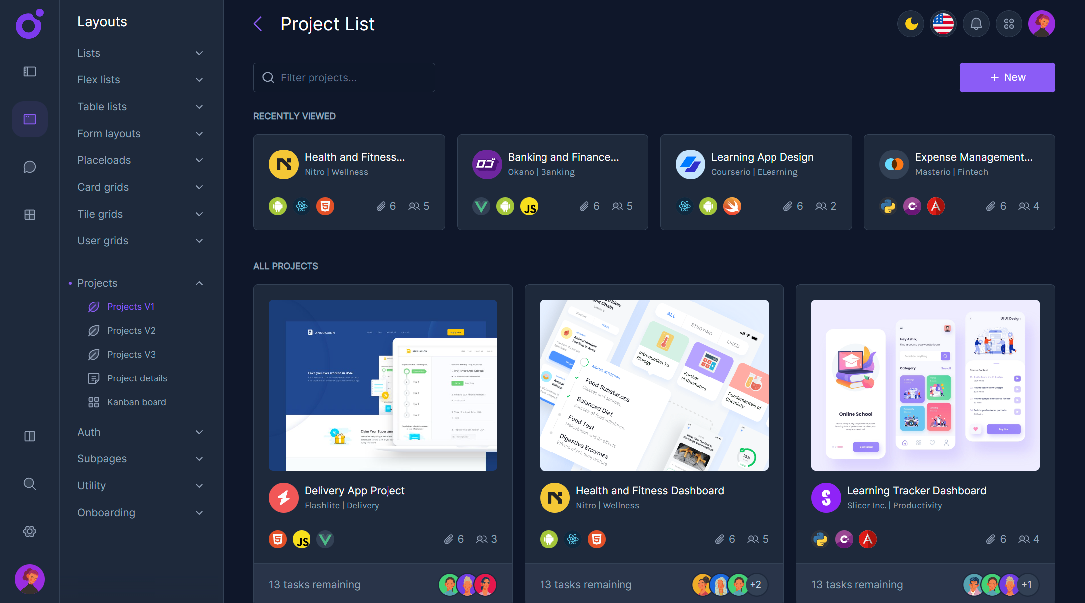 Tairo - Project list 1